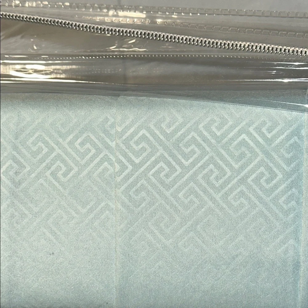 Traditional At Home Full 6pc Sheet Set Baby Blue Embossed Greek Key Print